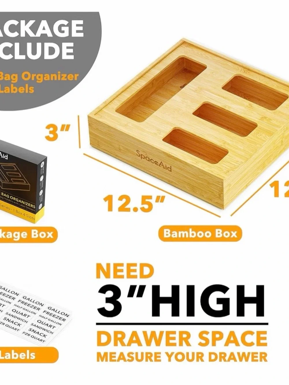 SpaceAid natural bamboo